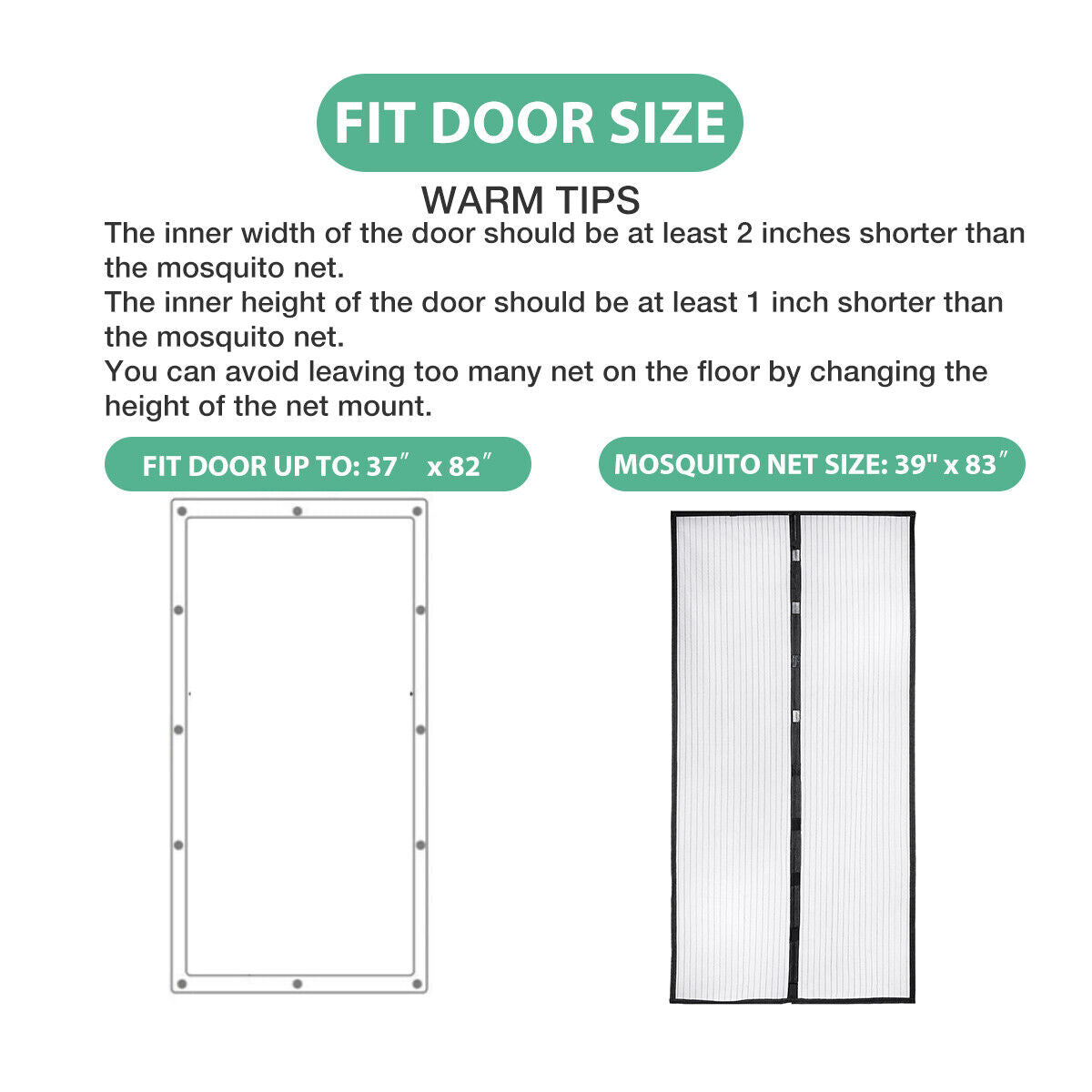 Kitcheniva Hands-Free Magnetic Screen Door Mesh Curtain