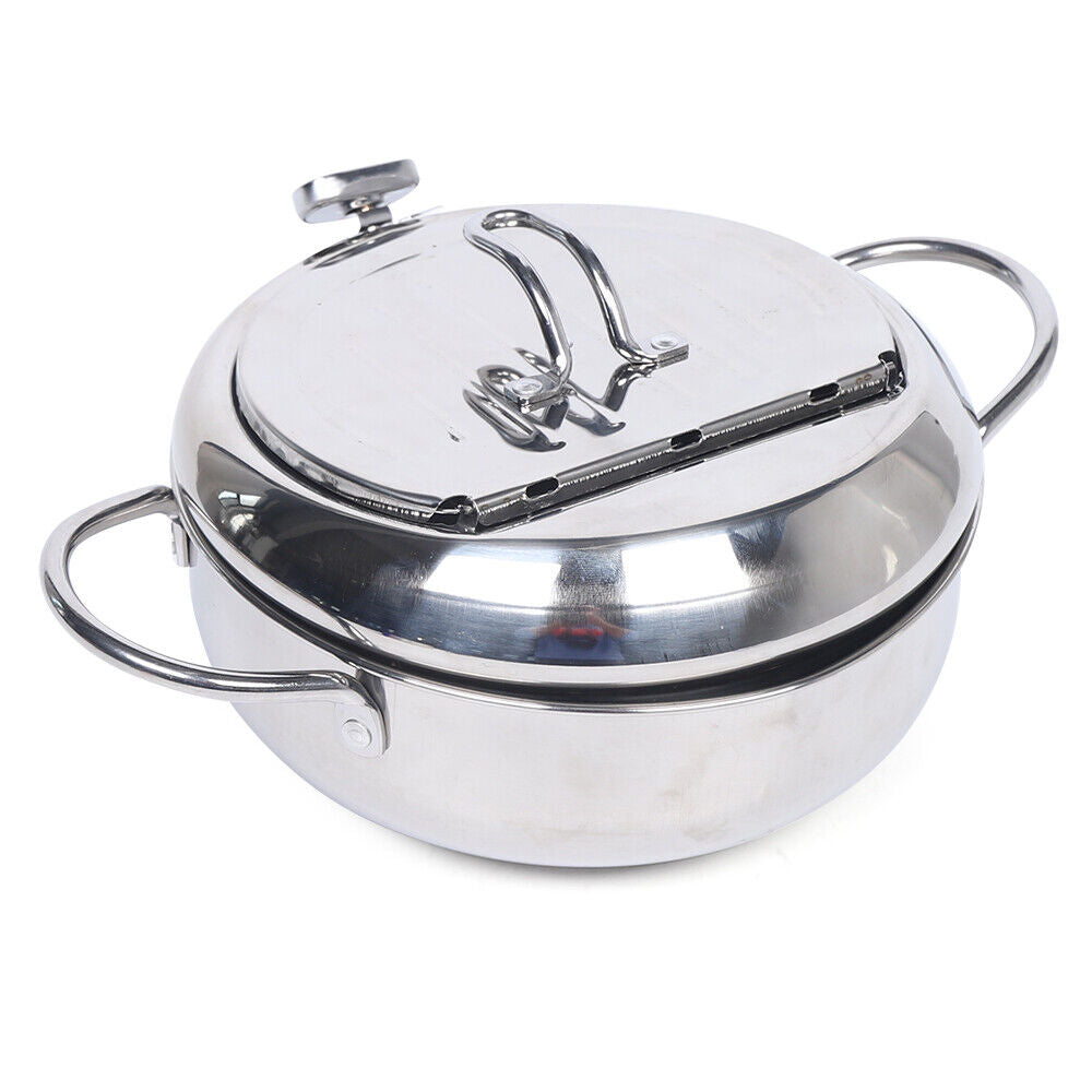 Kitcheniva Fryer Pan Stainless Steel with Temperature Control 2.2L