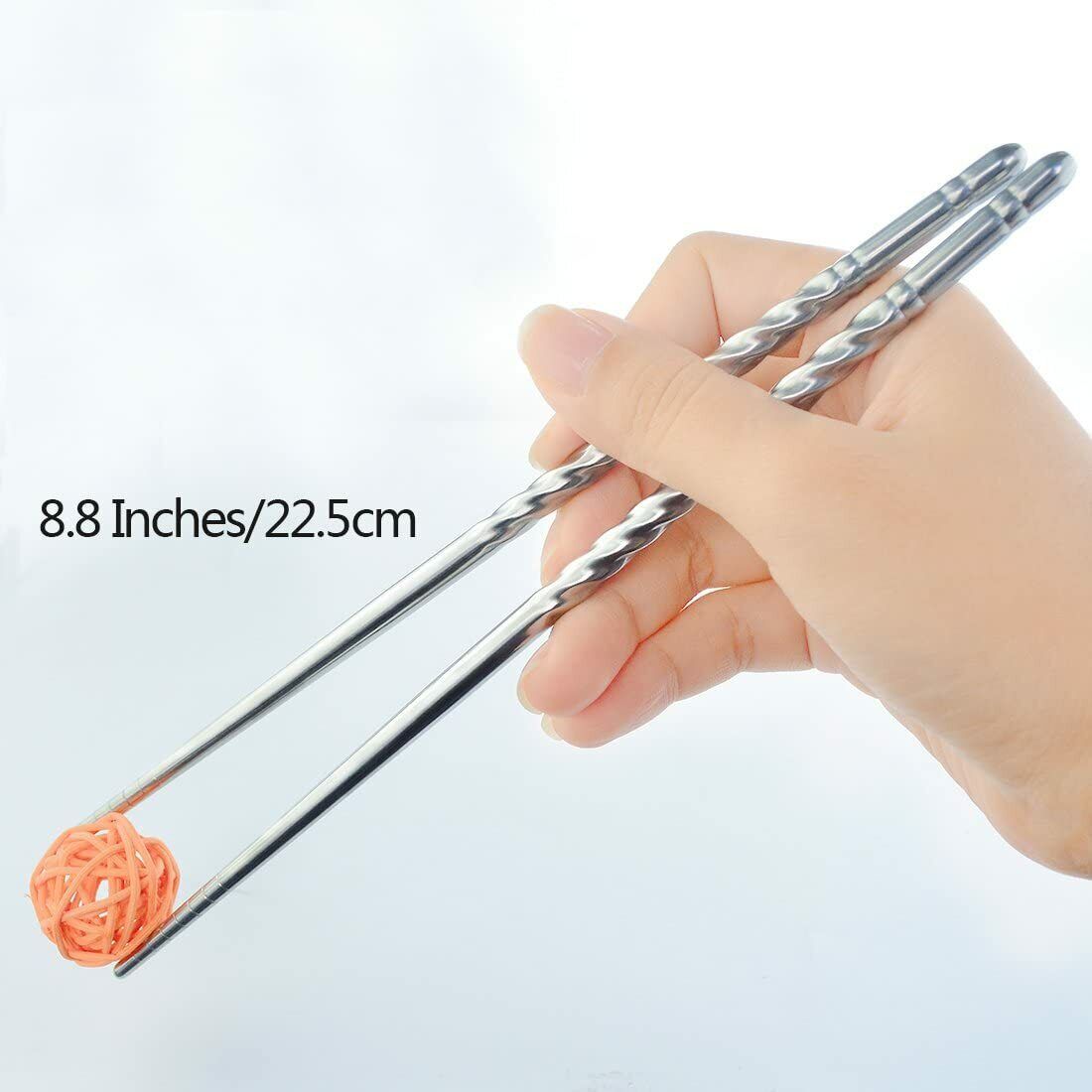 Kitcheniva 5-Pairs Premium Reusable Metal Stainless Steel Chopsticks