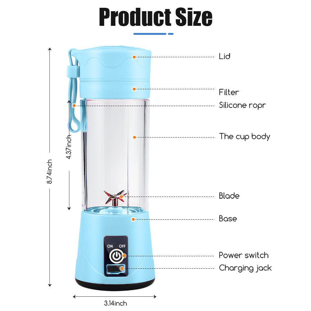 Kitcheniva 380ML Portable Personal Mini Juicer Cup USB