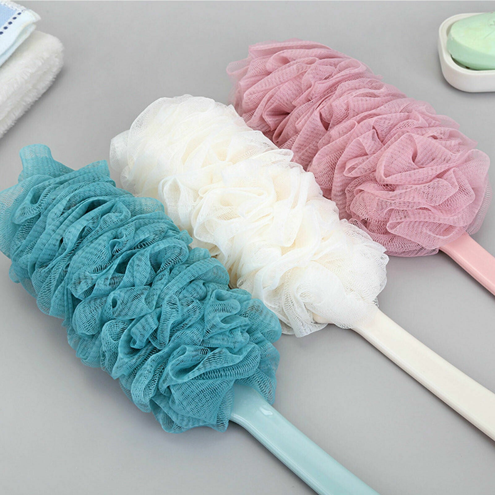 Kitcheniva  Long Handle Loofah Shower Sponge Brush Back Scrubber