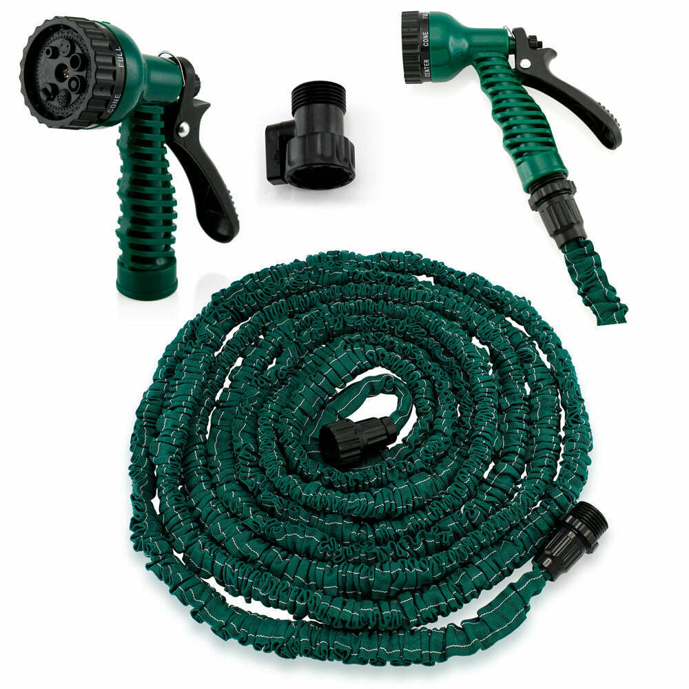 Kitcheniva Flexible Garden Water Hose 100Ft, Dark Green