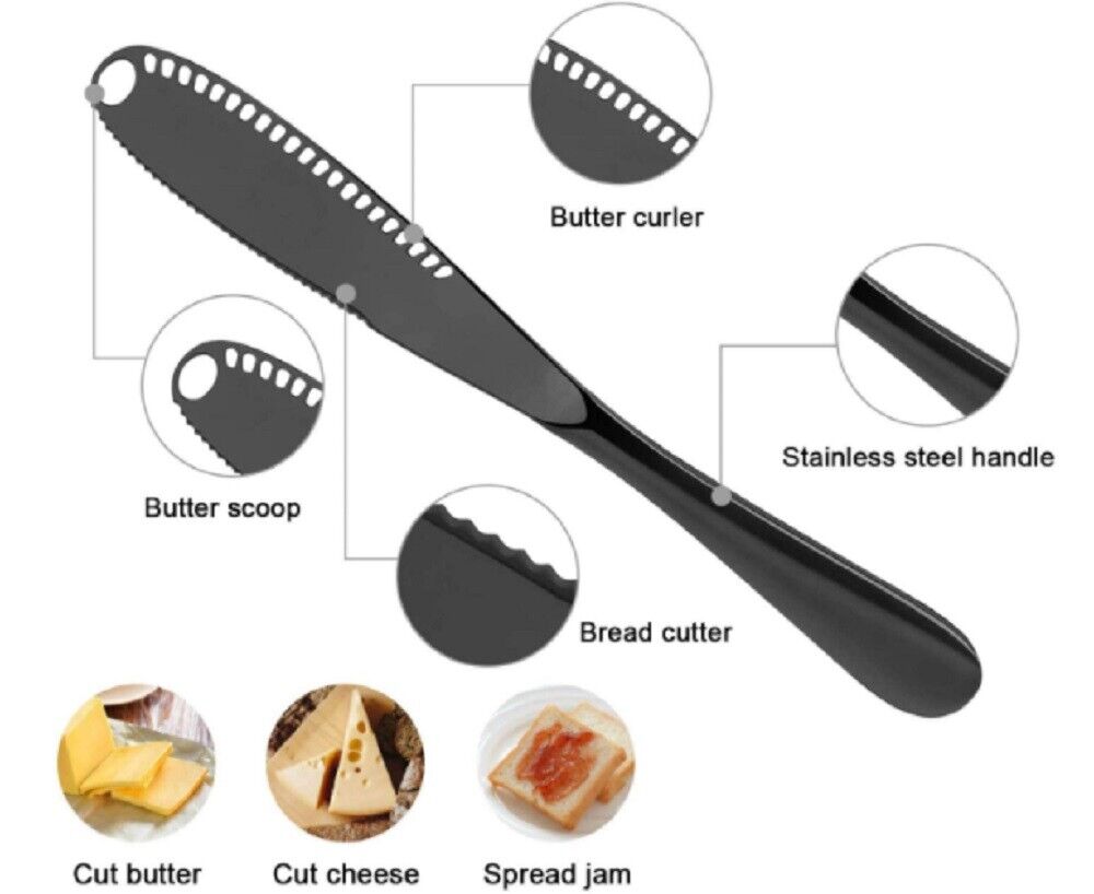 Kitcheniva 3 In 1 Butter Spreader Knife Curler