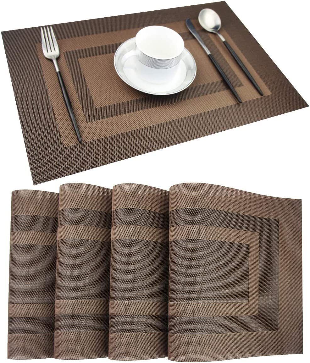 Kitcheniva Washable Mesh Vinyl Woven Table Mats Set of 4