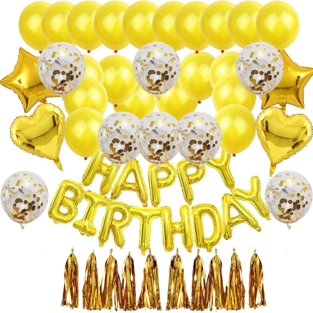 Kitcheniva Happy Birthday Decorations Party Supplies Set 12" 48 Pcs