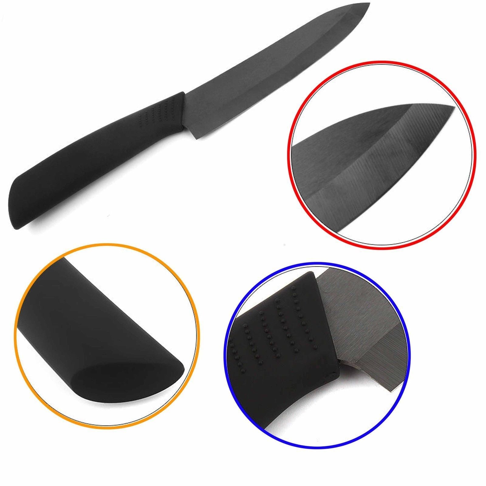 Kitcheniva Ultra Sharp Ceramic Kitchen Knife Set With Covers