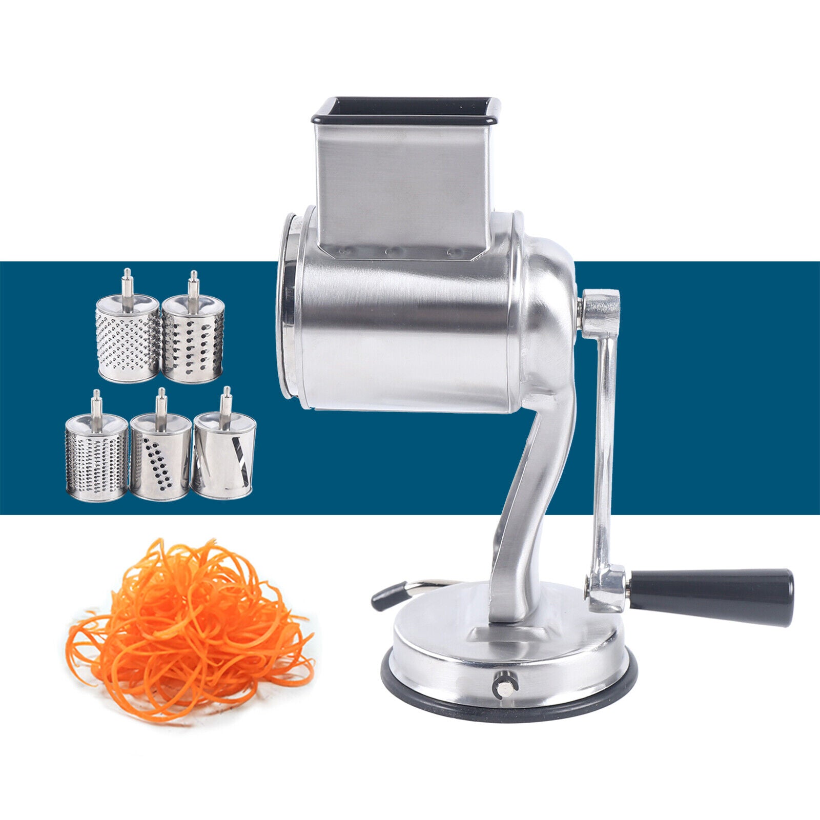 Kitcheniva Stainless Steel Food Rotary Grater Drum 5 Blades