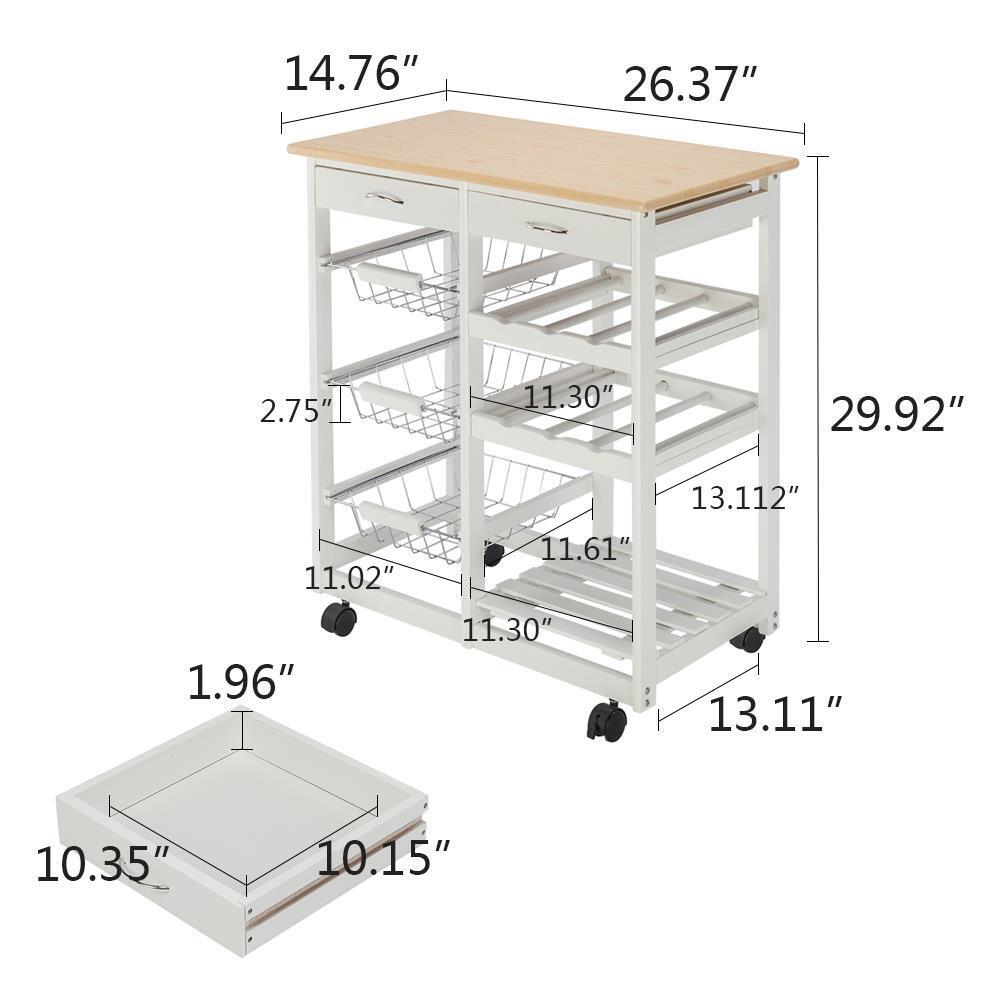 Kitchen Wood Dining Storage Drawers Stand