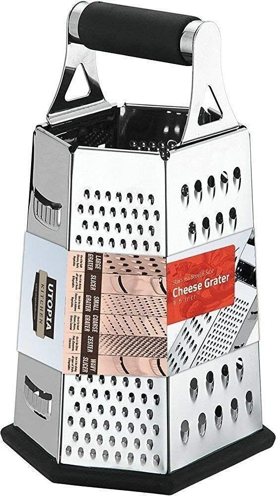 Utopia Cheese Grater 6 Sided Cheese Shredder