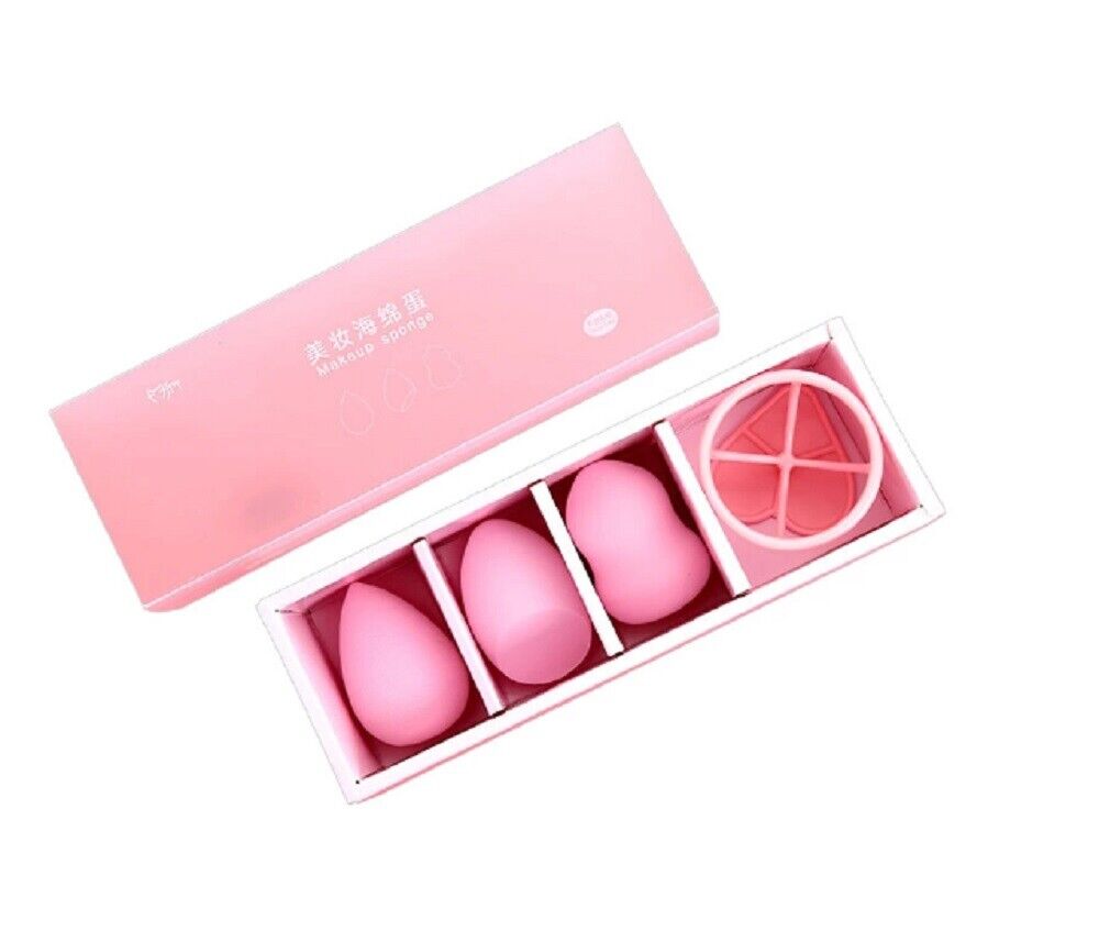 Kitcheniva 3-Pieces Makeup Foundation Sponge Blender Puff Flawless Powder With Makeup Sponge Holder