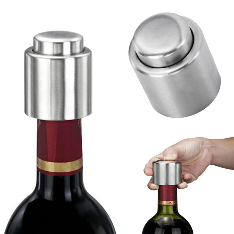 Kitcheniva Stainless Steel Reusable Vacuum Sealed Liquor Bottle Stopper Cap