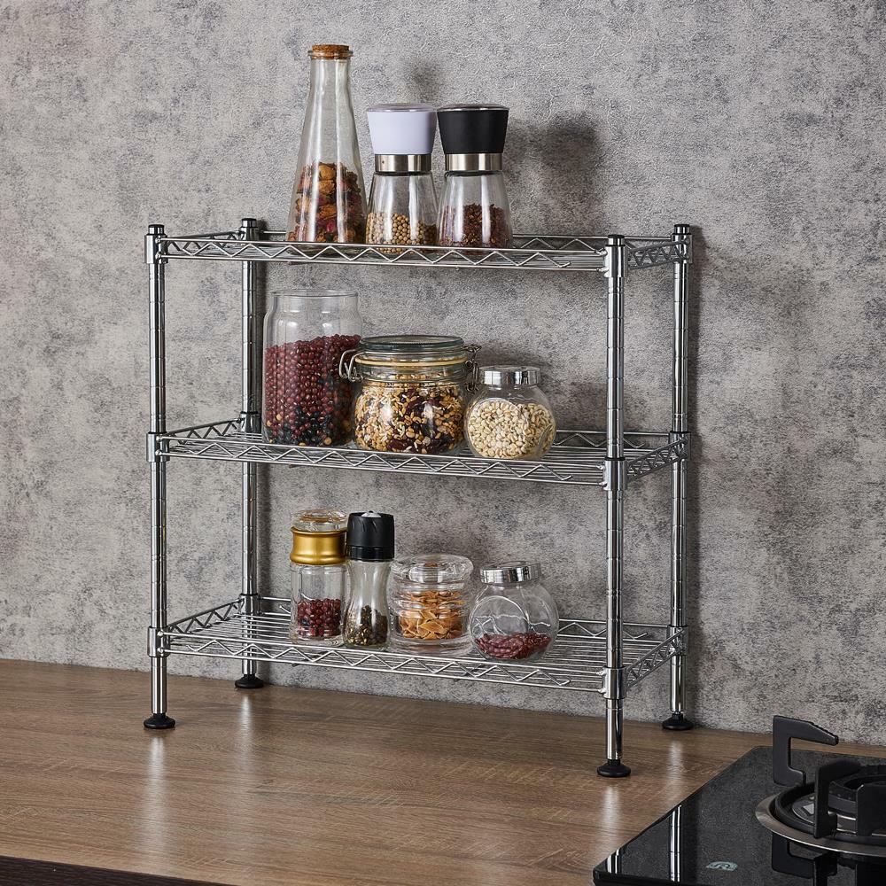 Kitcheniva Wire Shelving Rack Shelf Adjustable 3 Tier