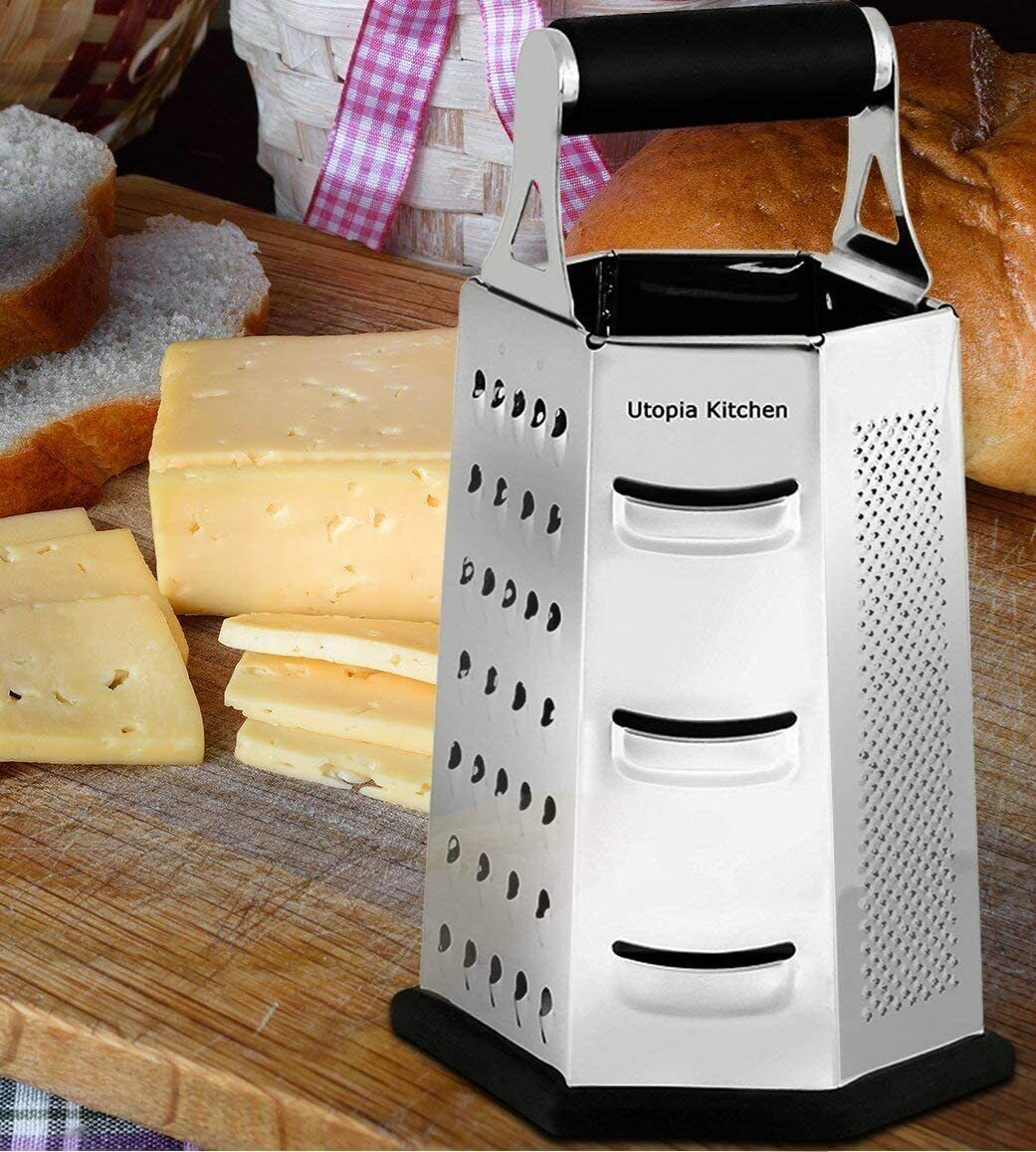 Utopia Cheese Grater 6 Sided Cheese Shredder