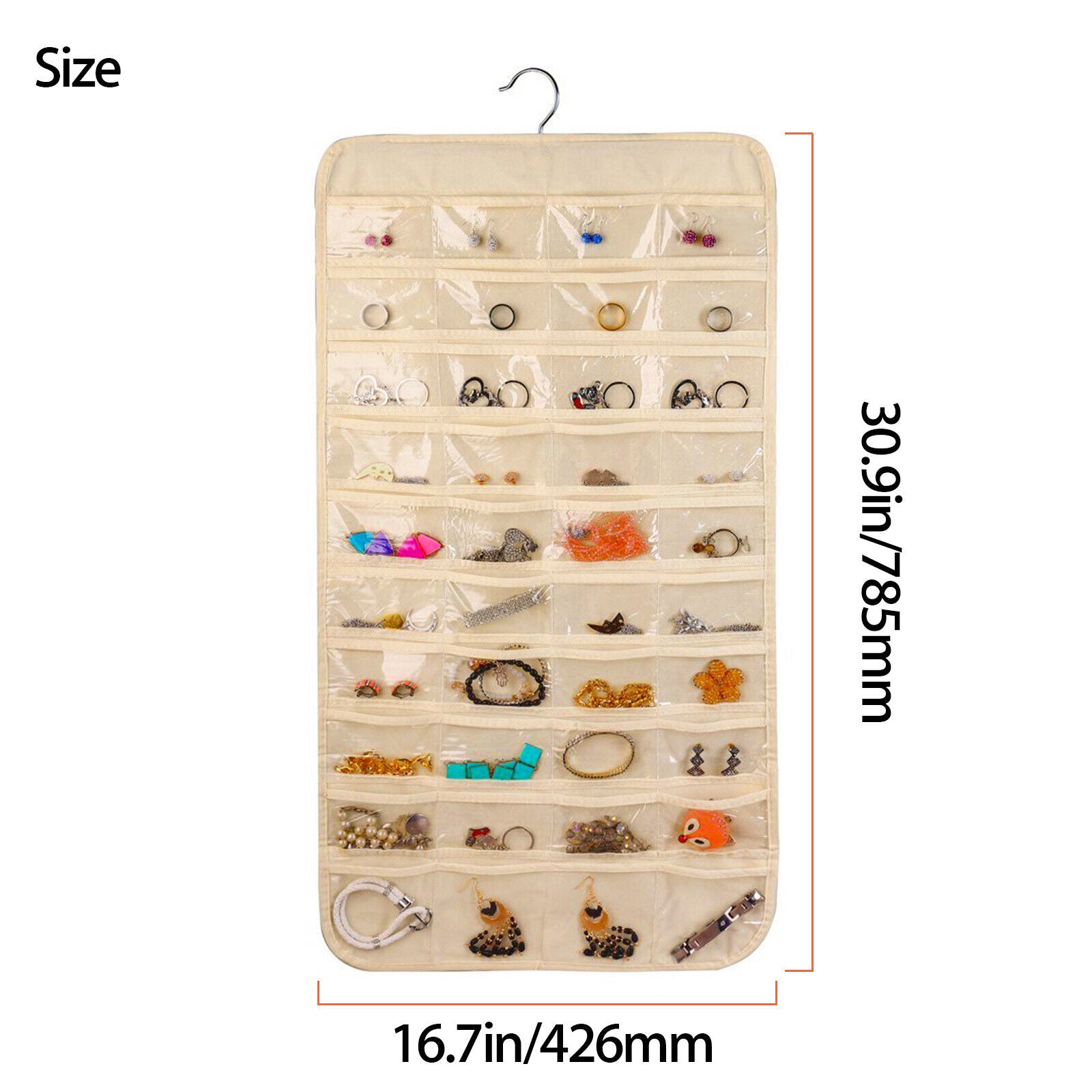 Kitcheniva 80 Pocket Jewelry Holder Hanging Storage Organizer