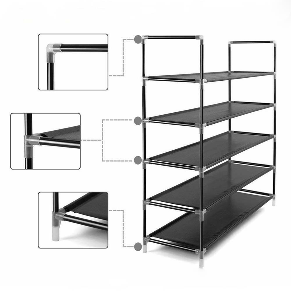 Kitcheniva 25 Pairs Shoes Shelves Space 5 Tier Racks Standing