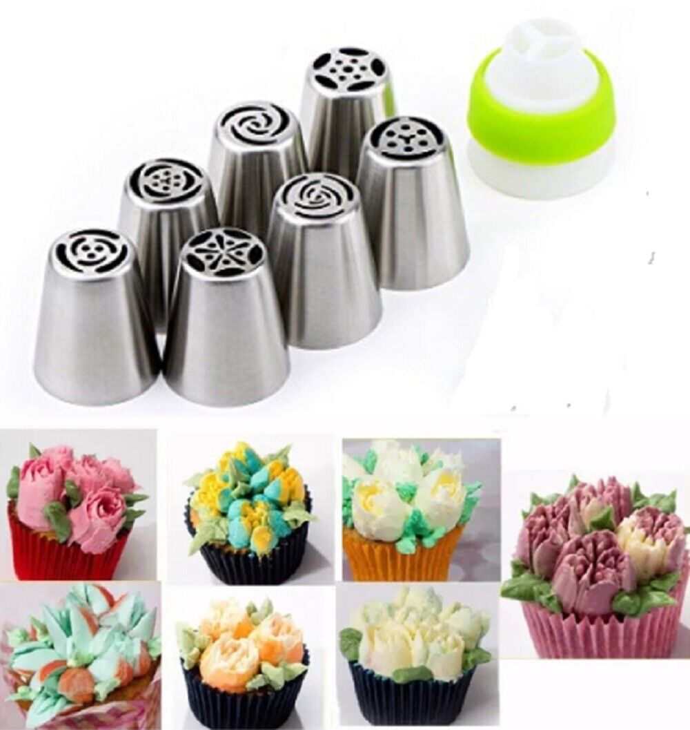 Kitcheniva 7-Pieces Russian Flower Icing Piping Nozzles Pastry Tips