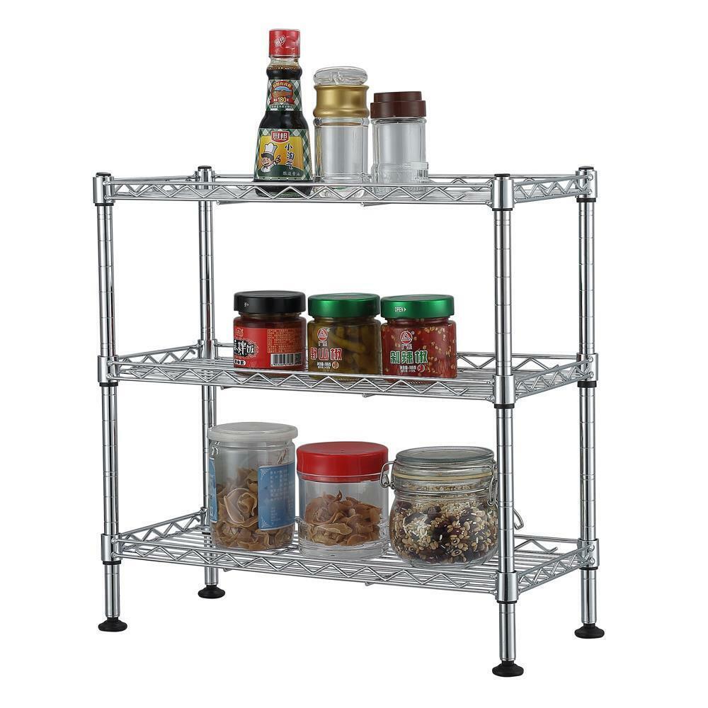 Kitcheniva Wire Shelving Rack Shelf Adjustable 3 Tier