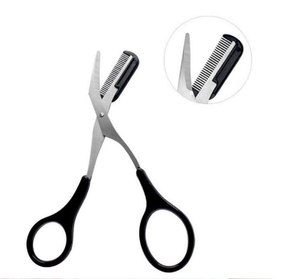 Kitcheniva 3-Pieces Eyebrow Trimmer Scissors With Comb