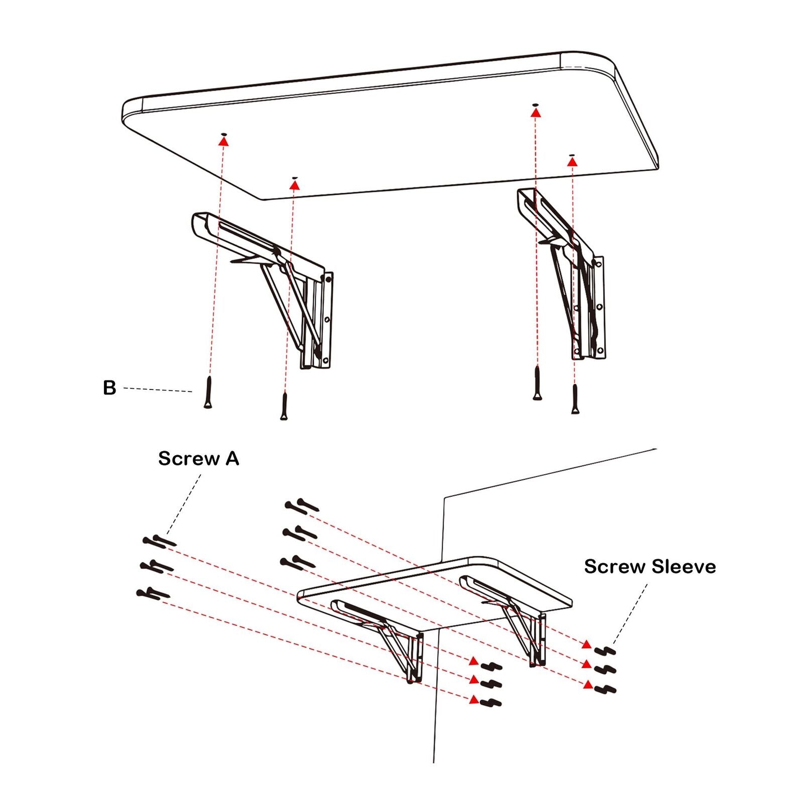 Kitcheniva Wall Mounted Floating Computer Desk Sturdy Table