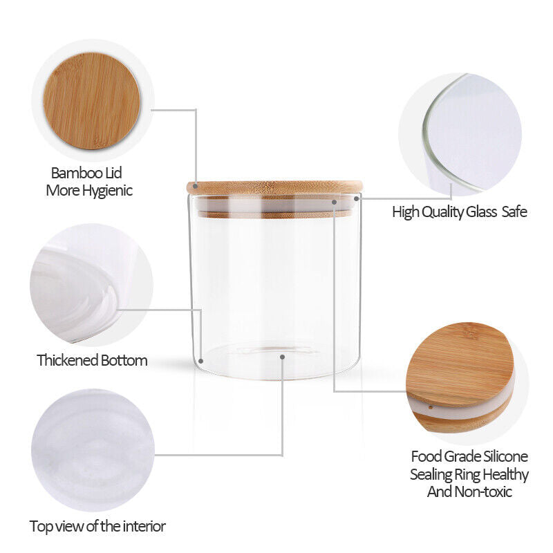 Kitcheniva Glass Food Storage Airtight Glass Canister with Lid