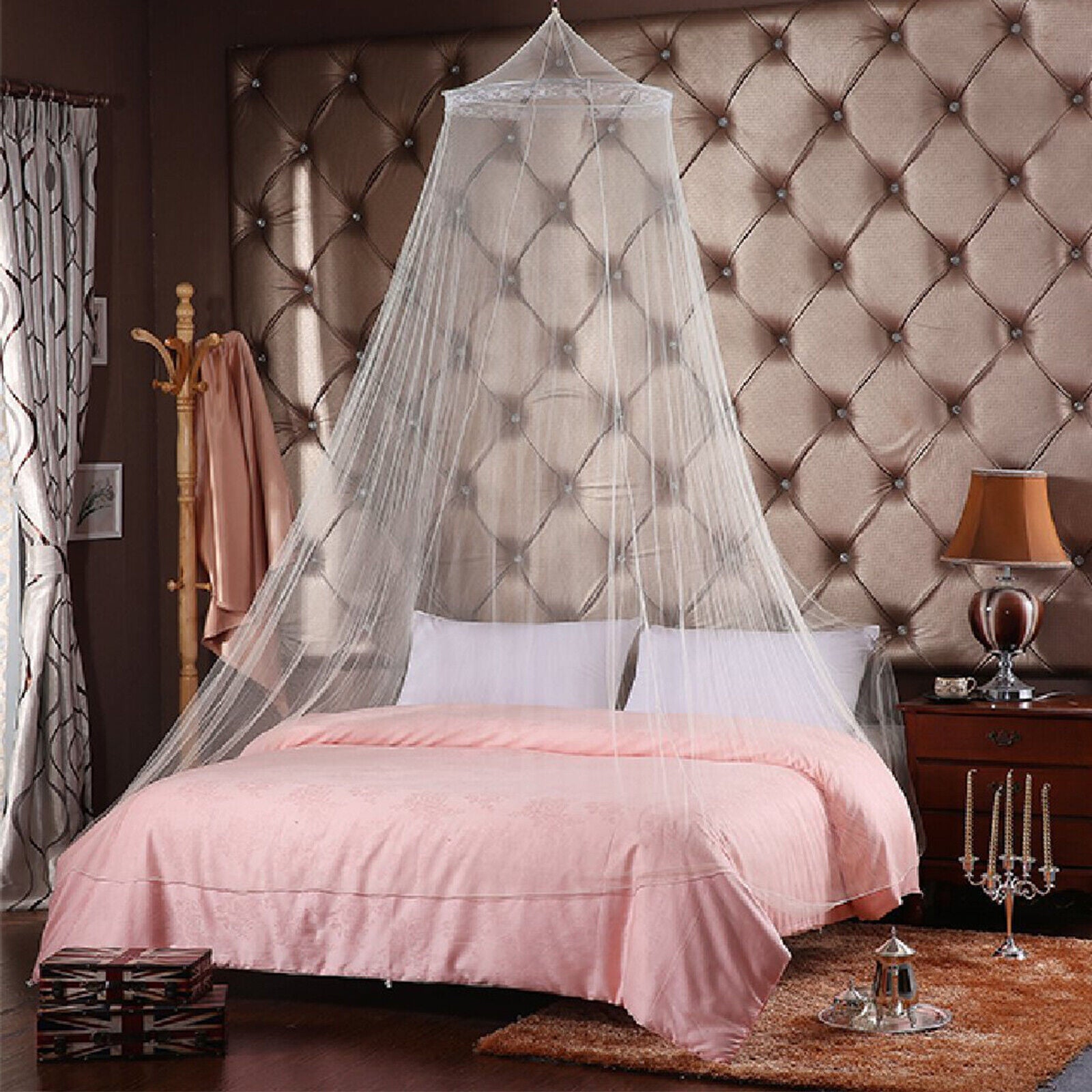 Eeekit  Mosquito Net Bed Queen Size Home Bedding Lace Canopy