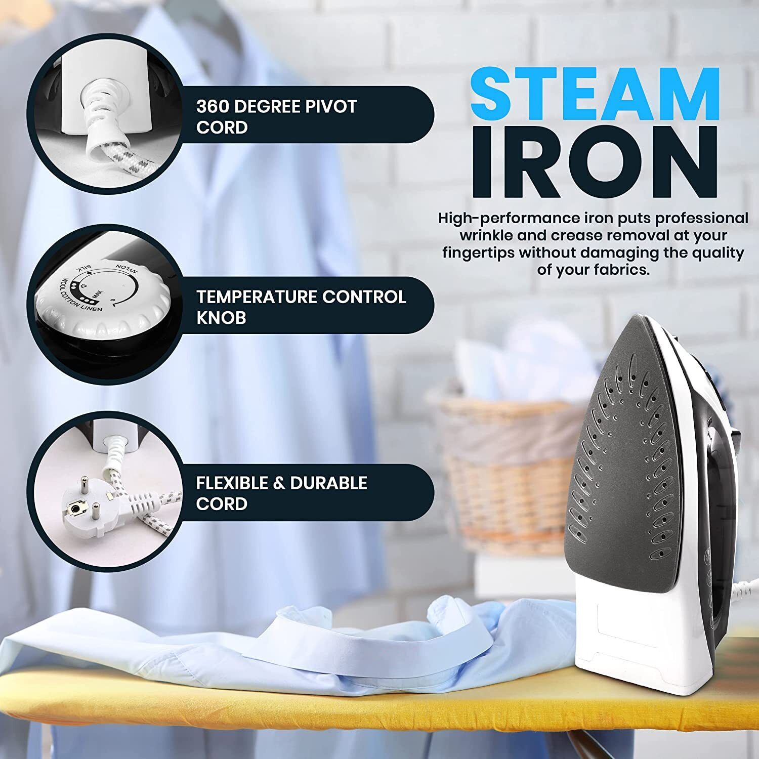 Kitcheniva Professional Steam Iron Clothes