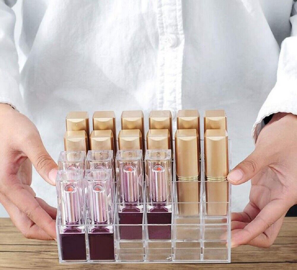 Kitcheniva 24 Clear Lipstick Display Holder Acrylic Cosmetic Organizer