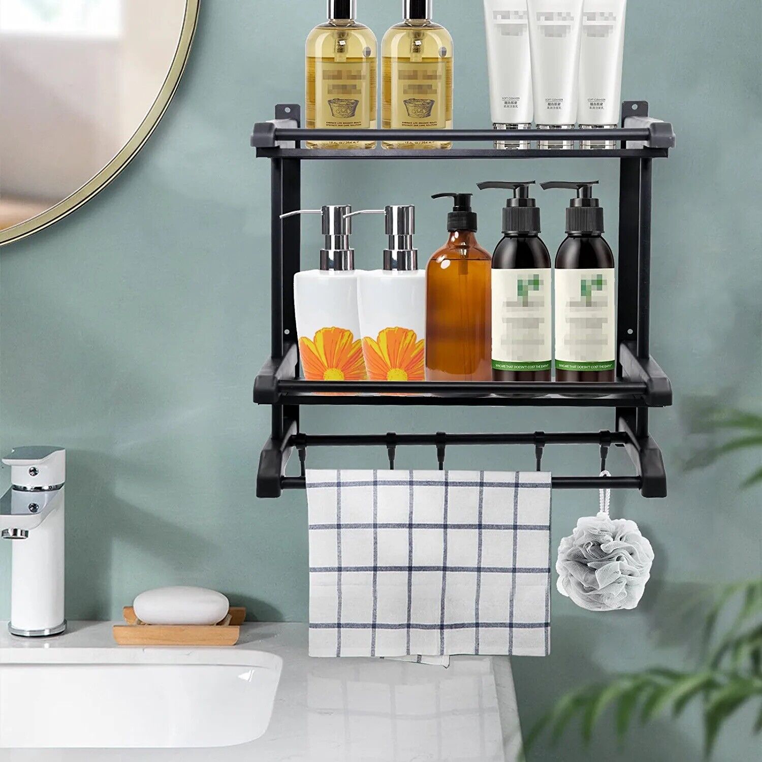 Kitcheniva 2 Layer Triangular Shower Caddy Shelf