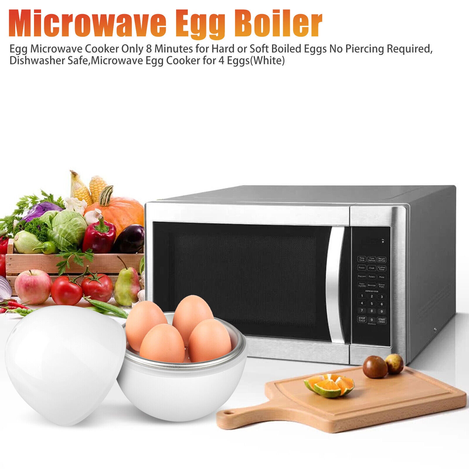 Kitcheniva Microwave Egg Boiler Cooker Egg Pod Detaches the Shell Steamer