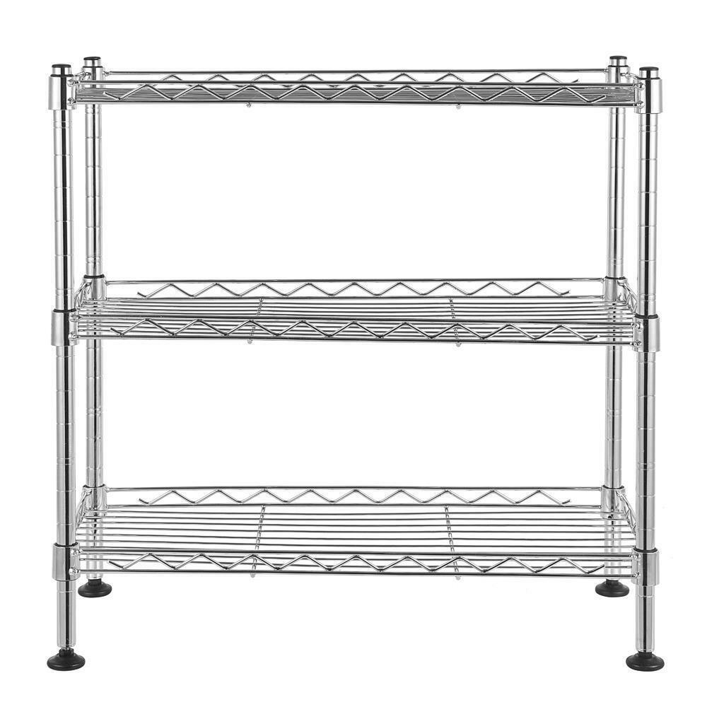 Kitcheniva Wire Shelving Rack Shelf Adjustable 3 Tier