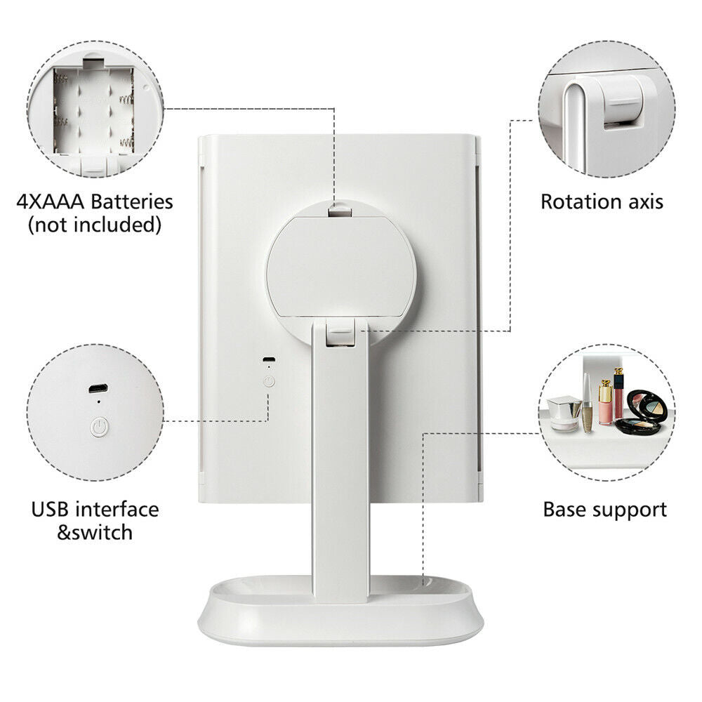 Kitcheniva LED Lighted Mirror with Magnifying Trifold Dimmer