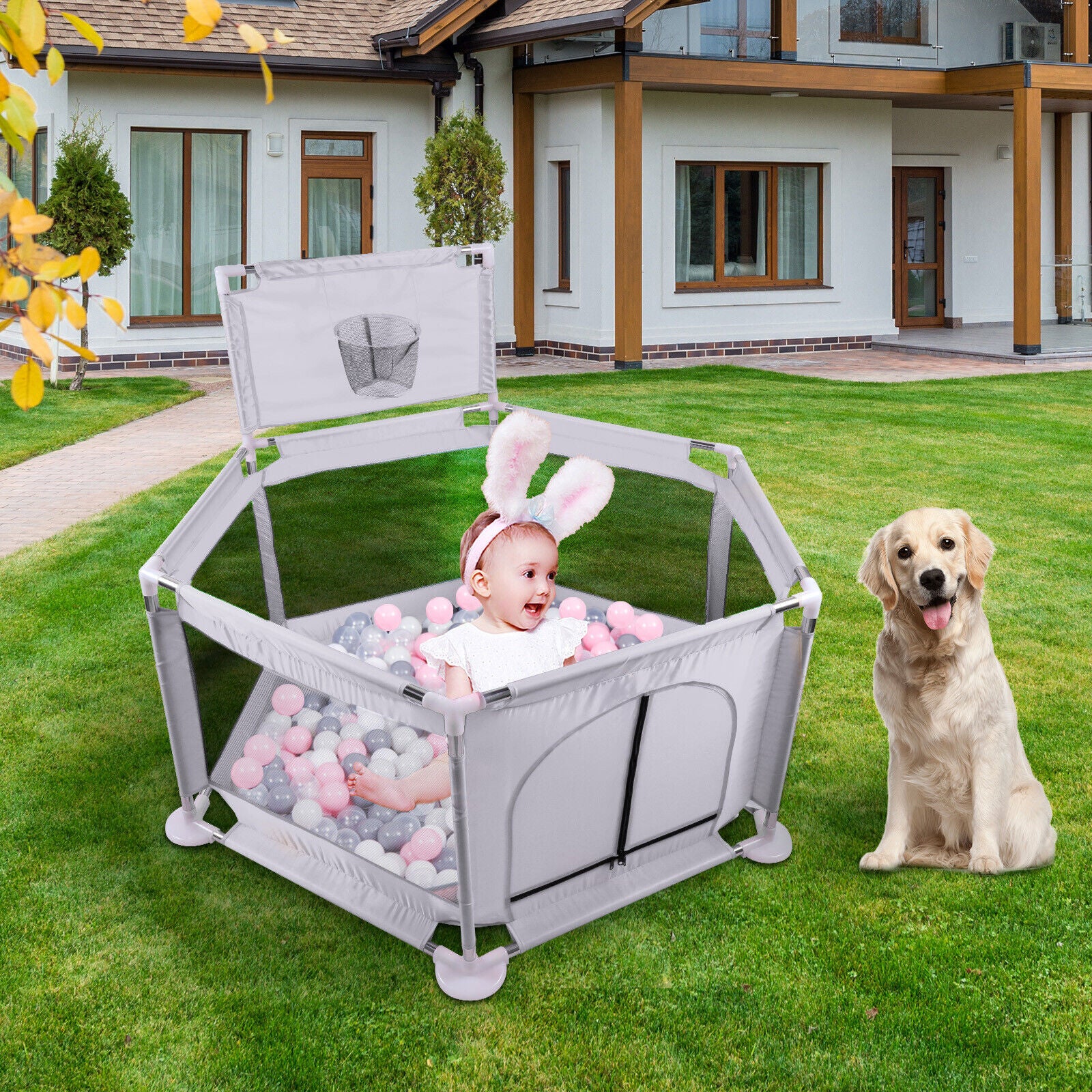 Kitcheniva Foldable Baby Playpen Fence Kids Safety Activity Center