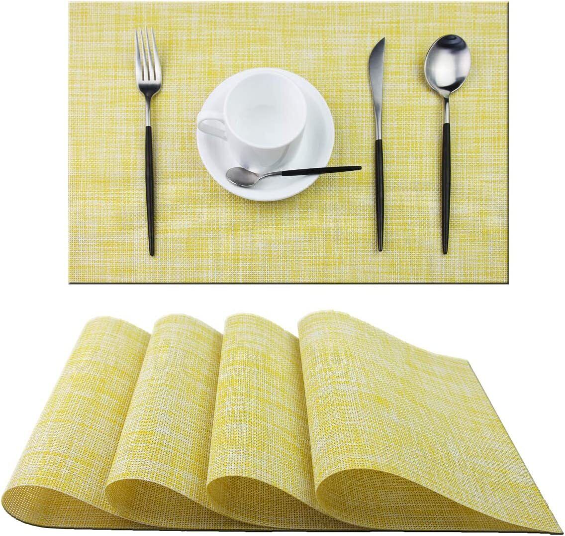 Kitcheniva Washable Mesh Vinyl Woven Table Mats Set of 4