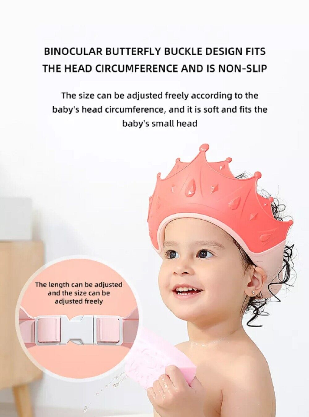 Kitcheniva Baby Shower Cap Adjustable Hair Shield Visor Hat