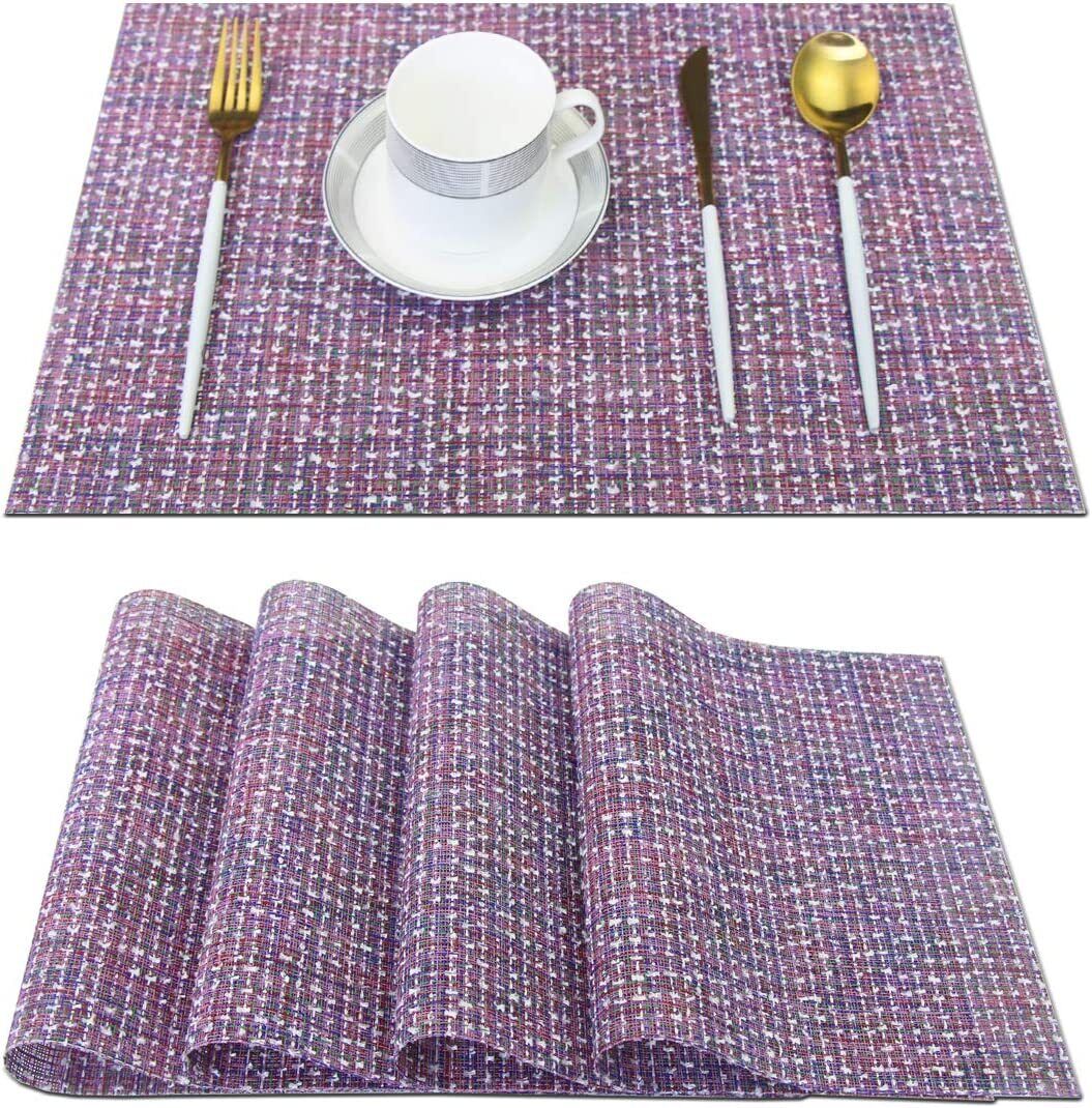 Kitcheniva Washable Mesh Vinyl Woven Table Mats Set of 4