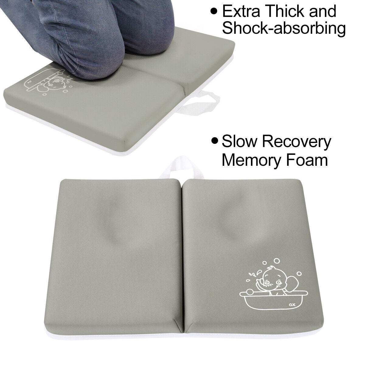 Kitcheniva Elbow Rest Kneeling Bathtub Mat Kneeler Pad, Gray