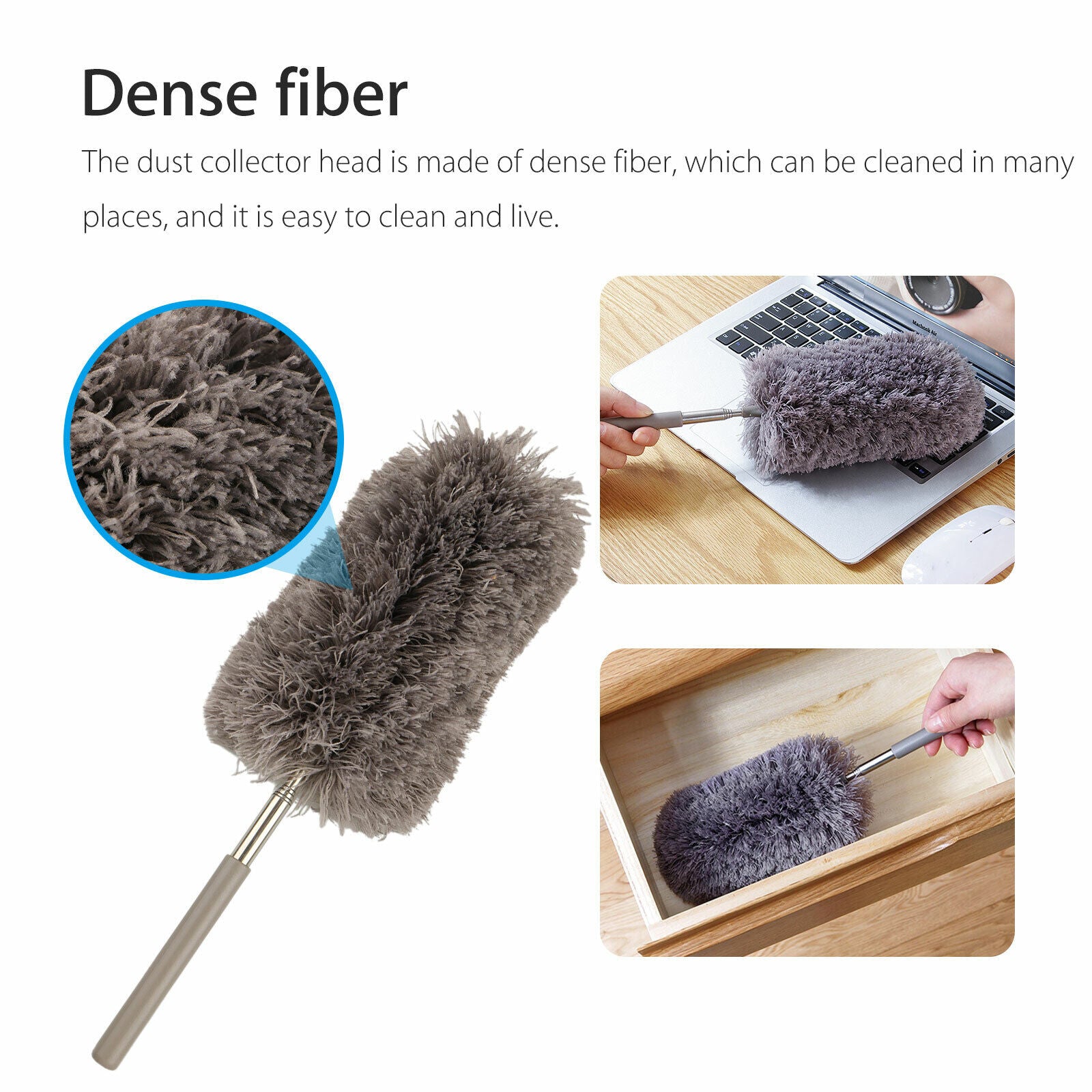 Kitcheniva Adjustable Soft Microfiber Feather Duster Dusting Brush