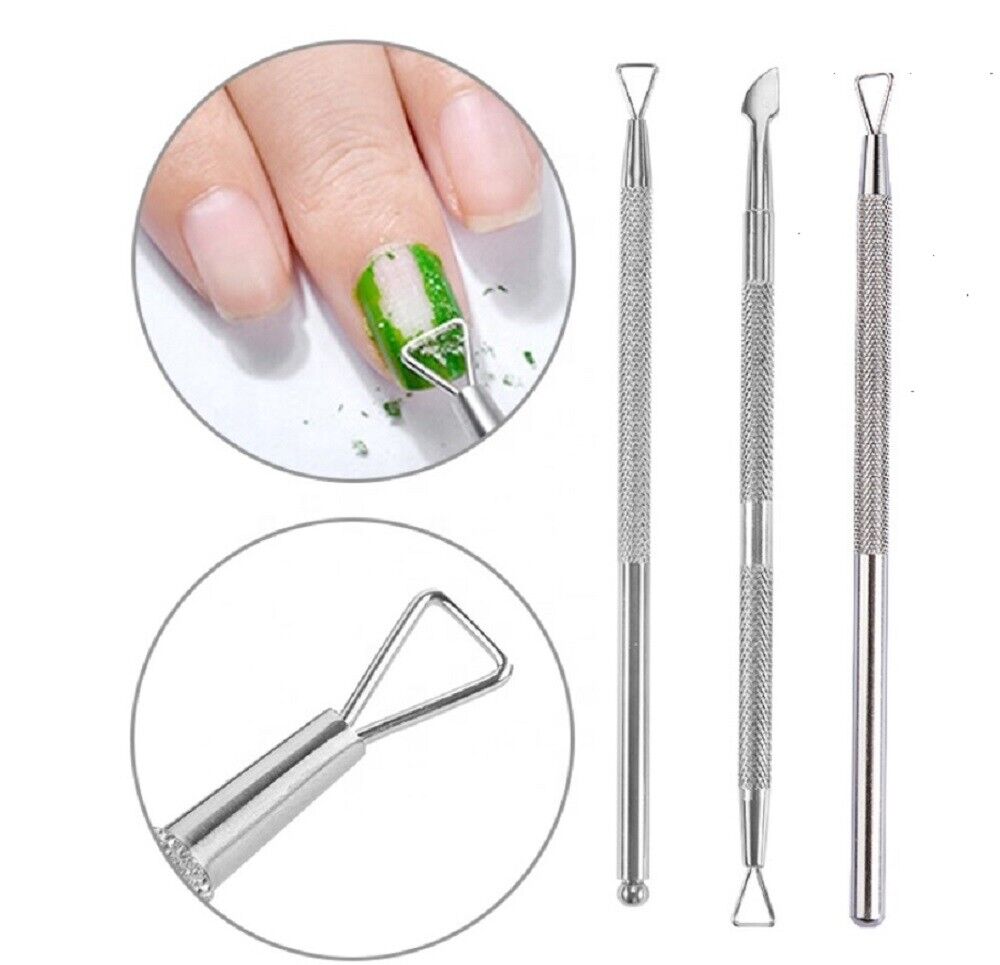 Kitcheniva 3-Pieces Cuticle Pusher Remover Nail Cleaner