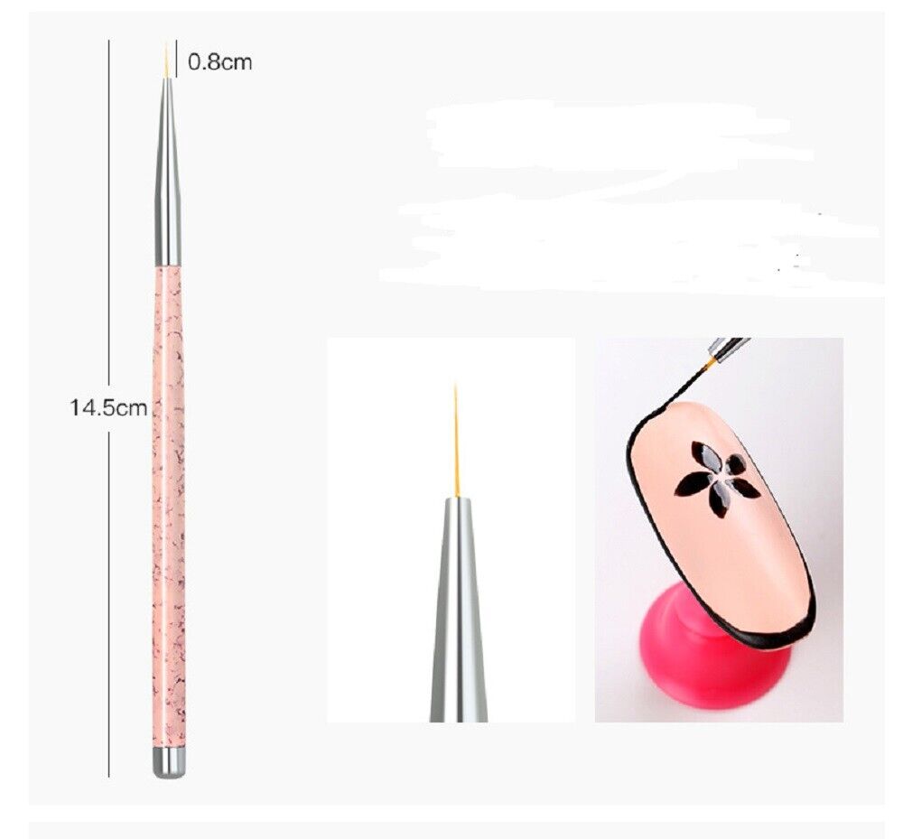 Kitcheniva 3 Pieces Nail Art Pen Dotting Painting Drawing UV Gel Liner