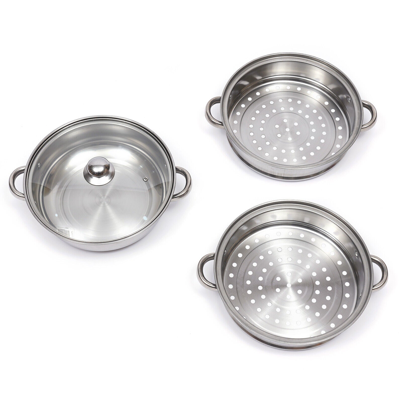 Kitcheniva Stainless Steel Food Steamer 3 Layer Round