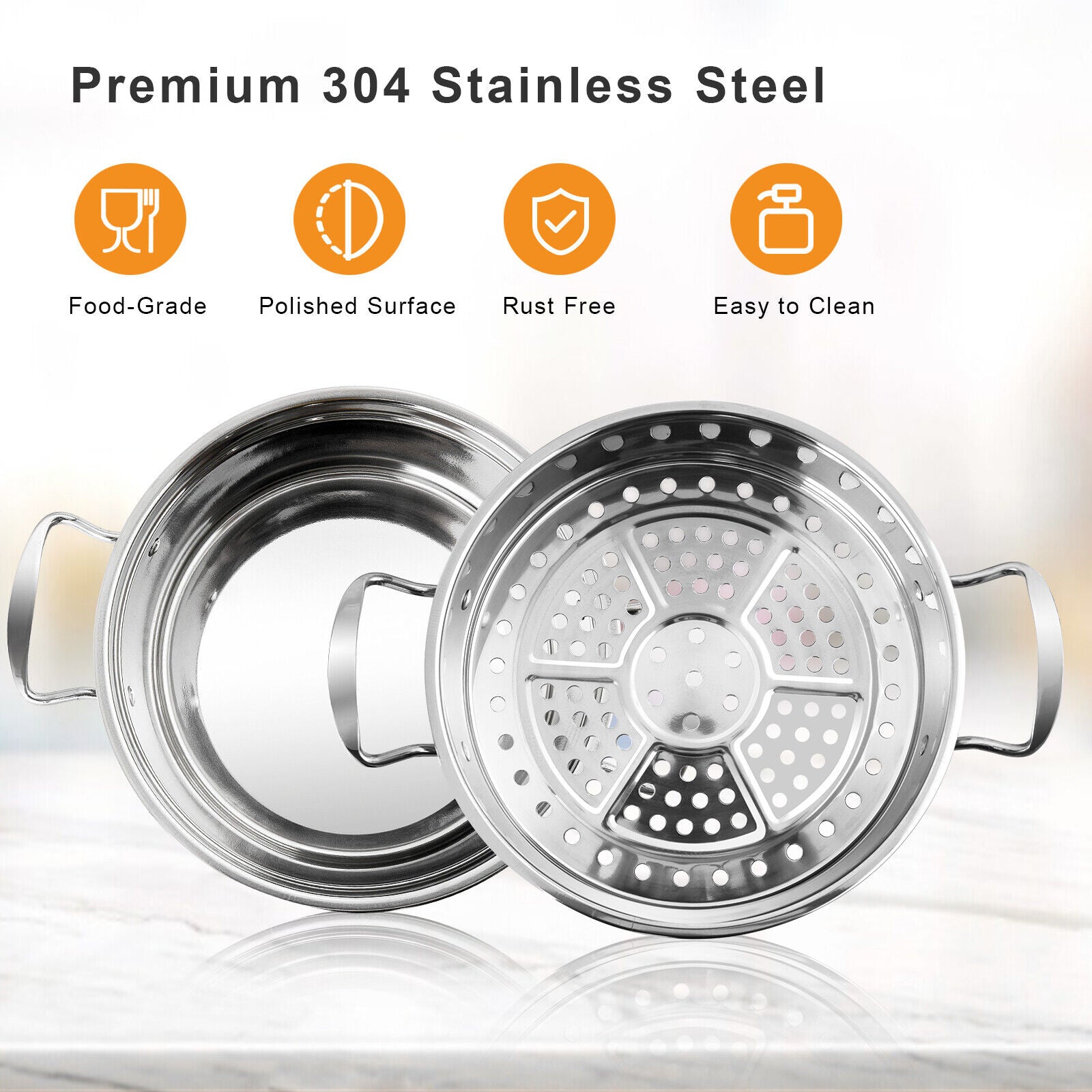 Kitcheniva Stainless Steel Steaming Cookware 2-Tier