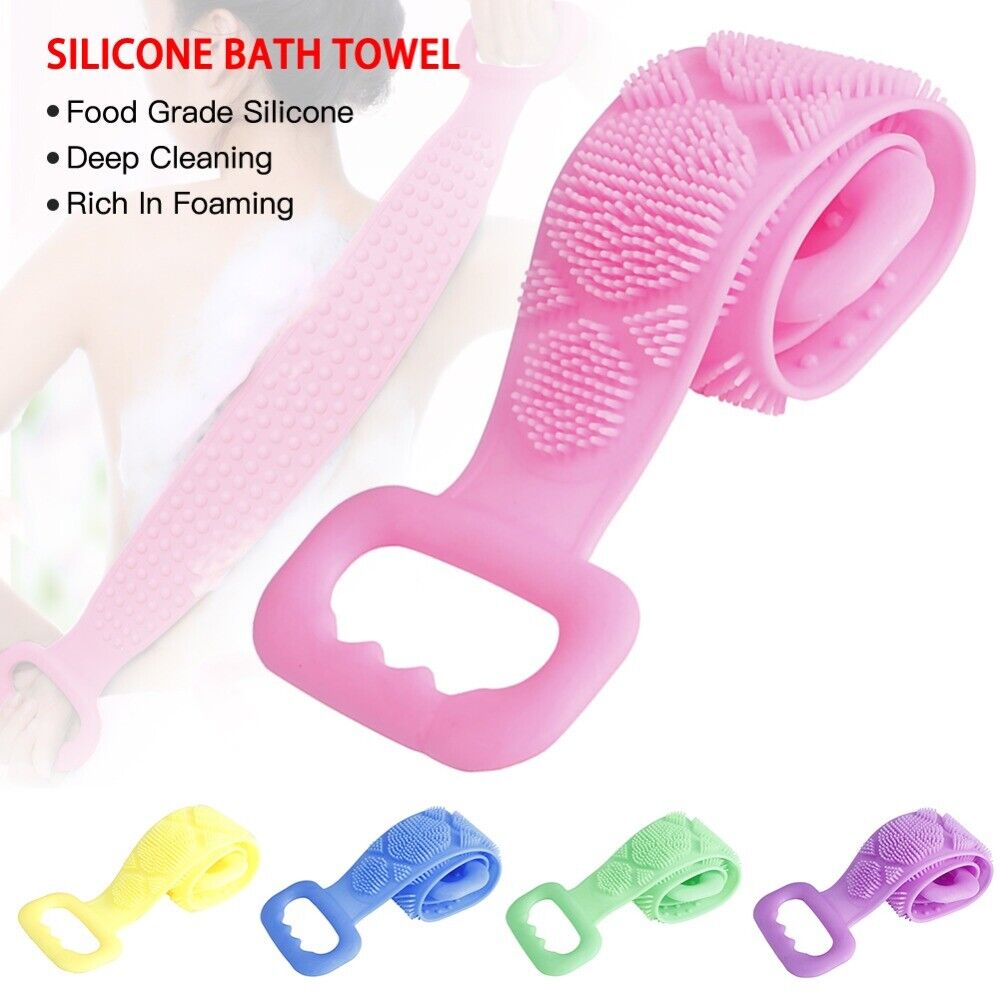 Kitcheniva Silicone Bath Towel Back Brush Scrubber Exfoliating Scrub Body Wash Dual Side