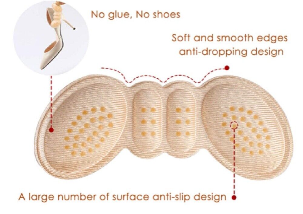 Kitcheniva 4 Pairs Anti-Slip High Heel Cushion Self-Adhesive Shoe Pads