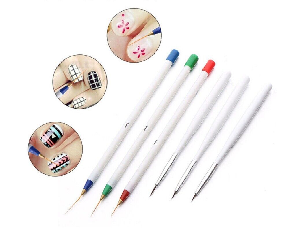 Kitcheniva 6-Pieces Acrylic French Nail Art Pen Brush