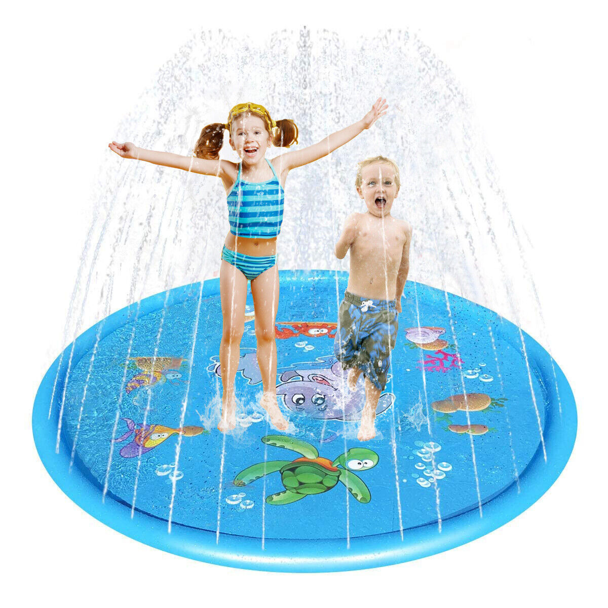 Kitcheniva 68 inch Sprinkler Splash Pad Kids Toddlers Water Spray Play Mat