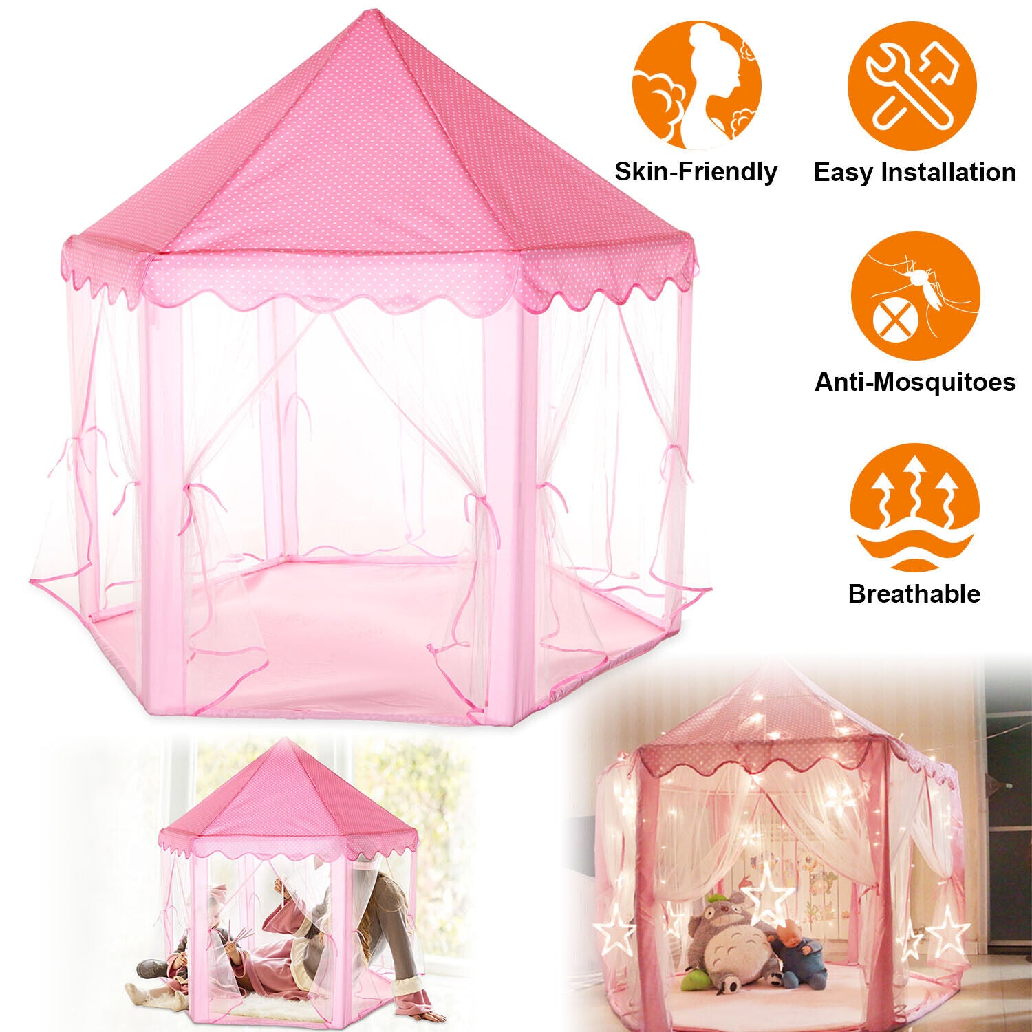 Kitcheniva Girls Princess Castle Play Tents With Carry Bag