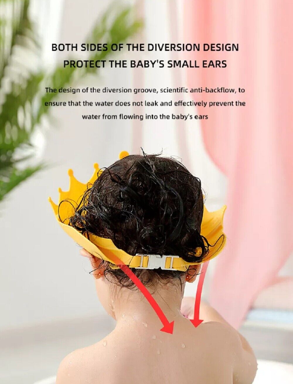 Kitcheniva Baby Shower Cap Adjustable Hair Shield Visor Hat