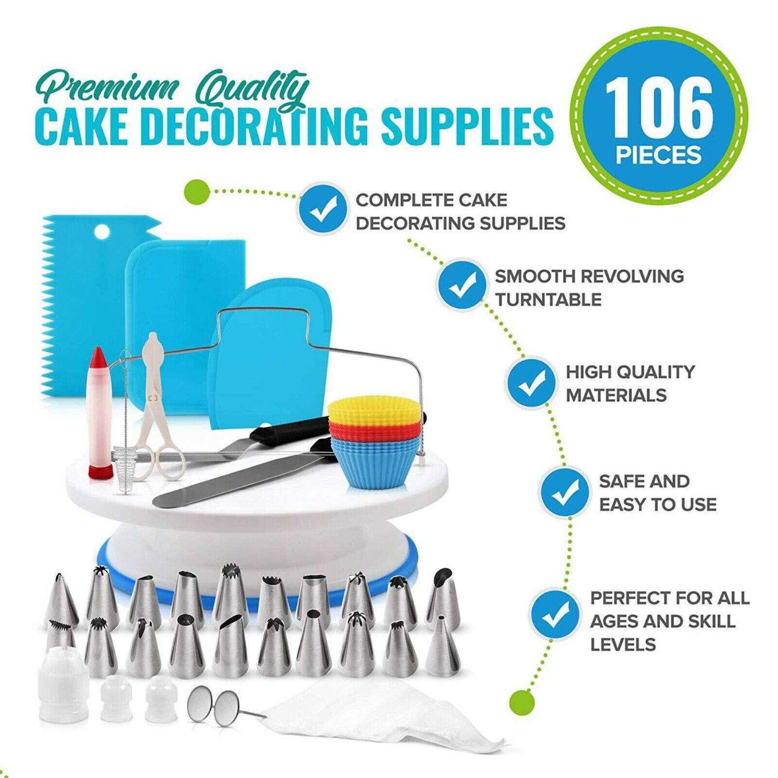 Kitcheniva Cake Decorating Supplies Kit 106-Pieces Set