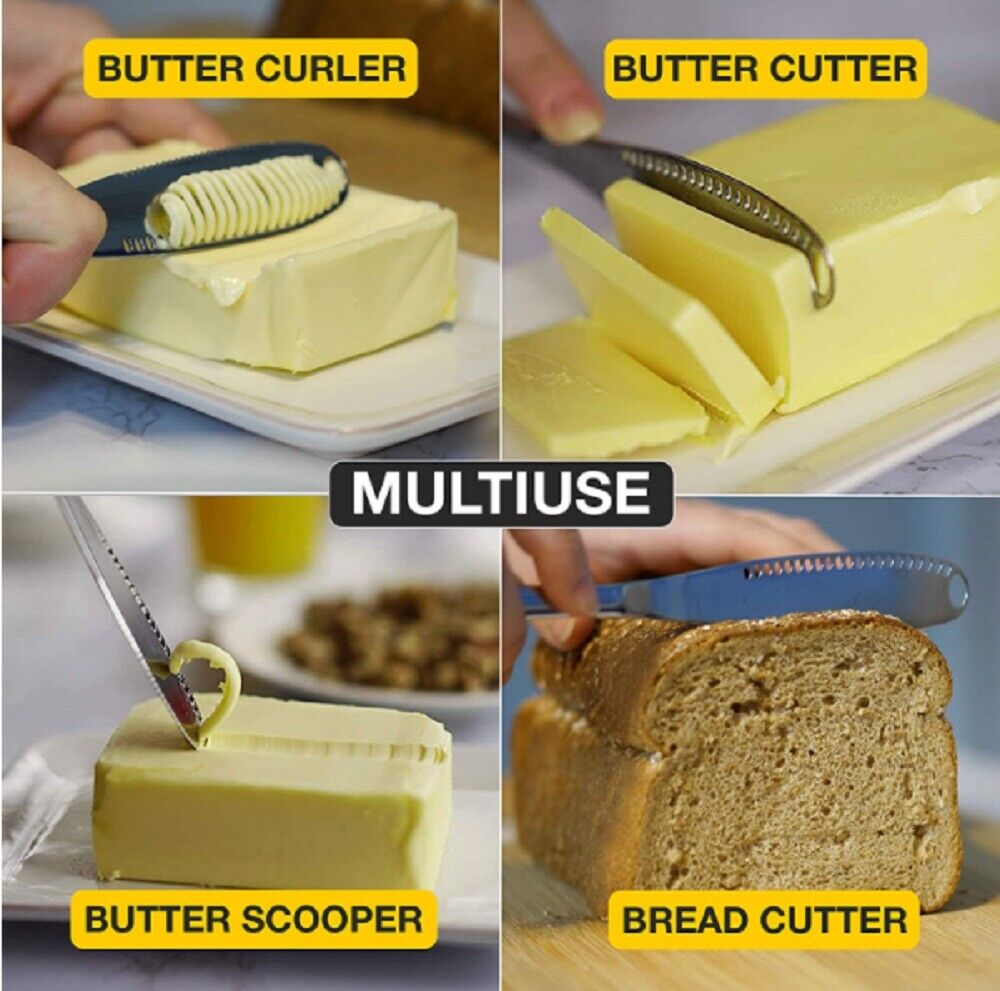 Kitcheniva 3 In 1 Butter Spreader Knife Curler