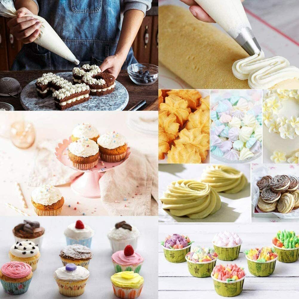 Kitcheniva 100pcs Large Disposable Pastry Bag Icing Piping Cake Cupcake Decorating Bags